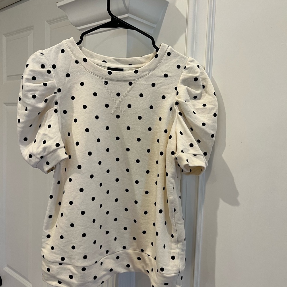 Who What Wear polka dot puff sleeve top